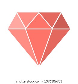 Pink Diamond icon isolated. Vector illustration. Symbol of Diamond in trendy pink color