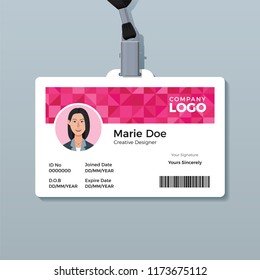 Pink Diamond ID Card Template