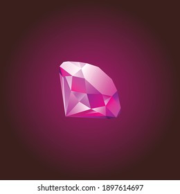 Ilustración de diamante rosa para el elemento de juego.