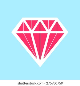 Pink diamond with light blue background
