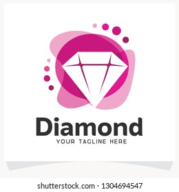 Pink Diamond Logo Design Template Inspiration