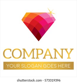 Pink diamond luxurious logo 