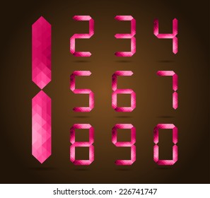 Pink diamond numbers set. 