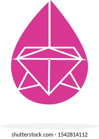 pink diamond in oval shape graphic vector