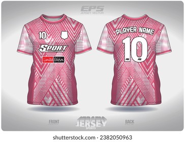 pink diamond pattern design, illustration, textile background for sports t-shirt, football jersey shirt mockup for football club. consistent front view