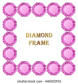 Pink diamond square frame