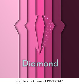 Pink diamond style cut paper