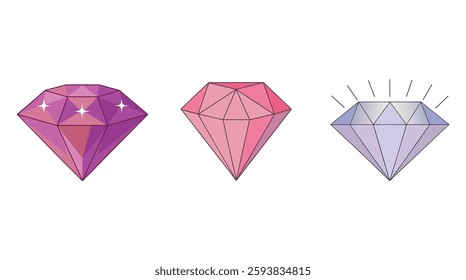 Pink Diamond Vector Illustration – Geometric Gemstone Icon.