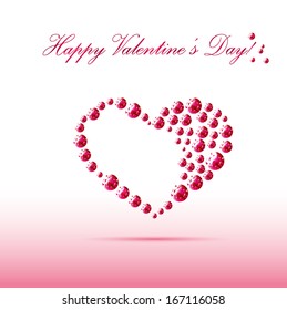 pink diamonds hearts valentine vector card