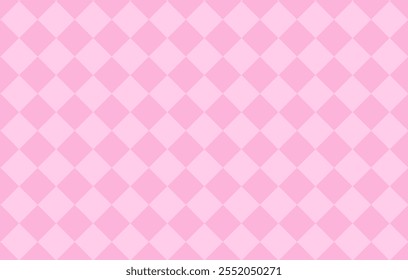 Pink diamonds ornament. Coquette grid background. Soft pink backdrop.