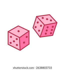 Pink Dice Illustration: Playful Western Vibe  