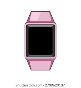 Pink digital smartwatch featuring a blank black screen, symbolizing modern wearable technology, activity tracking, health monitoring, and convenient mobile communication for a connected lifestyle