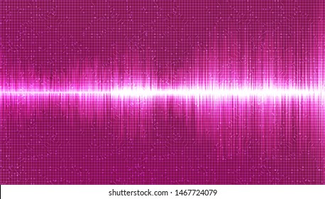 Pink Digital Sound Wave Background,Music and Hi-tech diagram concept,design for music studio and science,Vector Illustration.