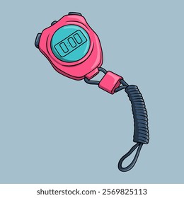 Pink Digital Stopwatch in Retro Style