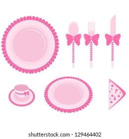 Pink Dining Plate Set