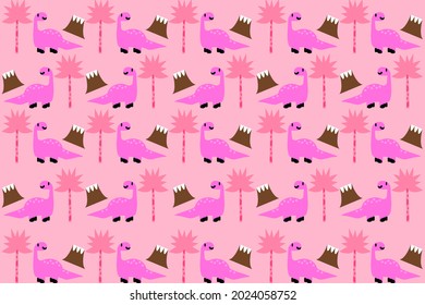 pink dino Cartoon hand drawn character. Dino handdrawn clipart.Isolated scandinavian cartoon illustration for children, book, template pattern