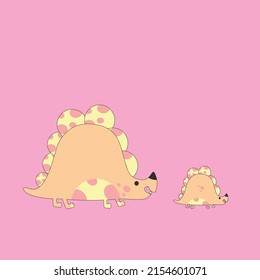Pink Dinosaur Cartoon Illustration Drawing