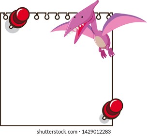 Dinosaurio rosado en ilustración de cuaderno en blanco