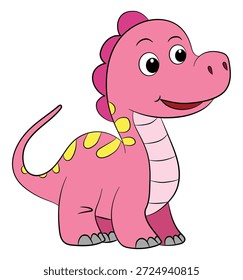 rosafarbener Dinosaurier auf weißem Hintergrund