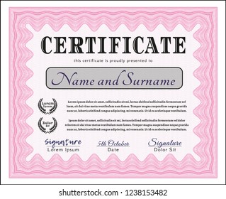 Pink Diploma Linear Background Modern Design: vector de stock (libre de