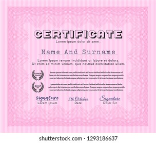 Pink Diploma. Modern design. Customizable, Easy to edit and change colors. Easy to print. 