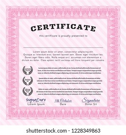 Pink Diploma. Money Pattern. Detailed. With quality background. 