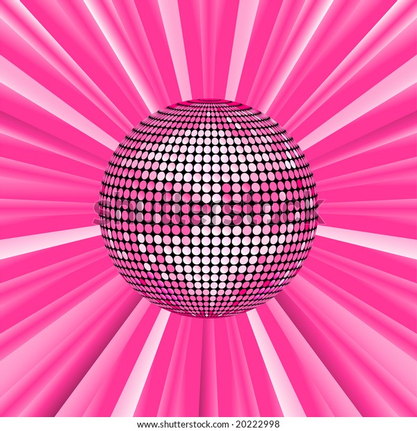 Pink Disco Ball Background Vector Illustration Stock Vector (Royalty ...