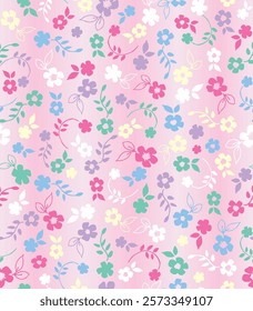 PINK DITSY FLORAL WITH OMBRE GRADIENT BACKGROUND