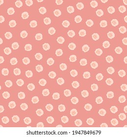 Pink Ditsy Small Flower Seamless Pattern. Suitable for textile print, dress, bag, clothing, hat, background and other suitable usage.