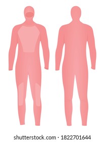 Pink  diving wetsuit. vector illustration