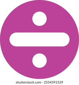 Pink Division sign, Division icon, mathematical icon, round button, mathematical symbol, Division symbol, Division sign