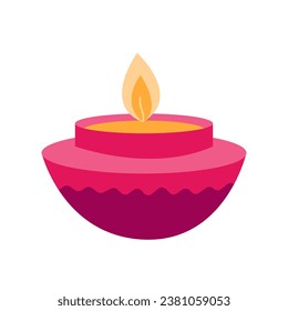 Pink Diwali festival lamp vector illustration