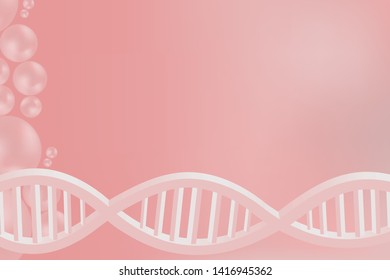pink DNA background with copy space.