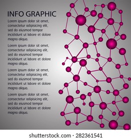 pink DNA symbol.icon.Vector illustration.science infographics template with text. Abstract gene chain background.Can be used as medical,genetic,pharmaceutical, science industries.text box.card.