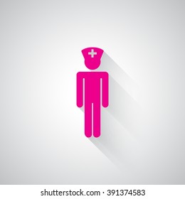 Pink Doctor web icon on light grey background