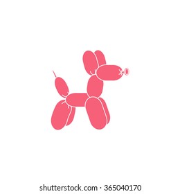 Pink Dog Balloon Animal. Vector Illustration