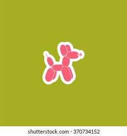 Pink dog balloon animal. Vector Illustration