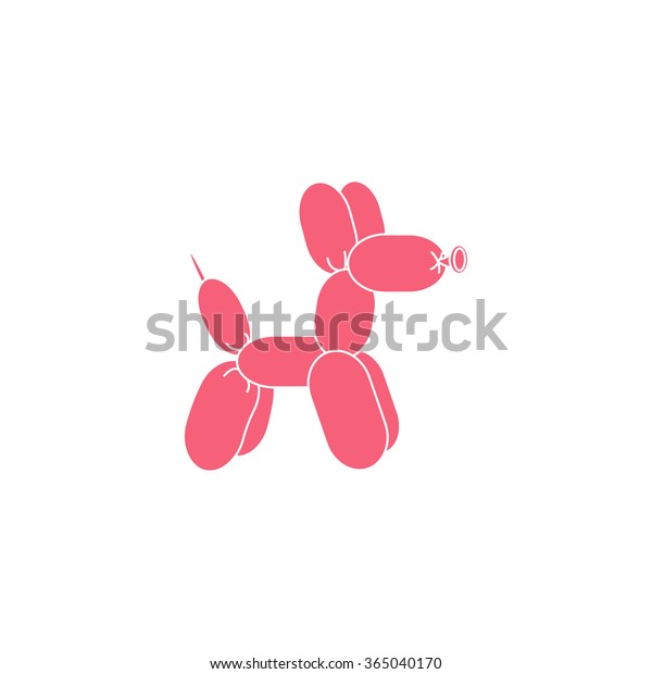 Pink dog balloon\
animal. Vector\
Illustration