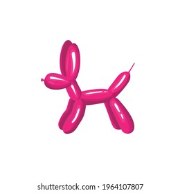 Pink dog balloon. Stock vector Realistic illustration of cute cartoon bubble animal in pink color isolated on white background. 