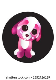 Pink dog big eyes