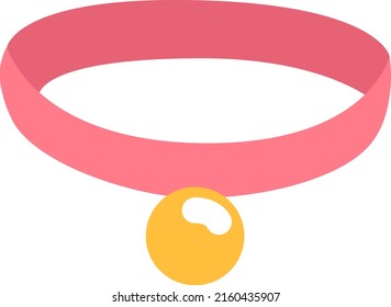 Pink Dog Collar, Illustration, Vector On A White Background.