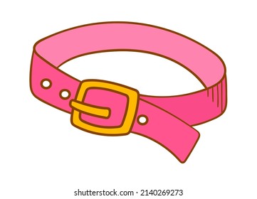 Pink Dog Collar. Vector Illustration