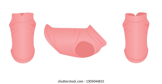Pink dog dress. vector illustration
