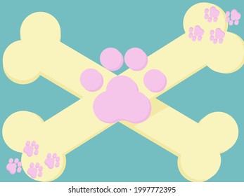 Fondo del patrón de la pepita de perro rosa en azul