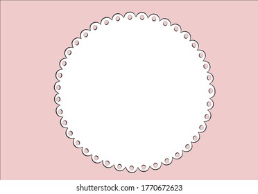 pink doily design hand drawn design cotton eyelet design