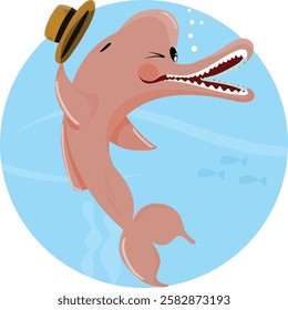 Pink Dolphin of the Amazon River. It transforms into a handsome man who wears a straw hat to cover the hole on his head. He seduces the women of the region – Boto Rosa