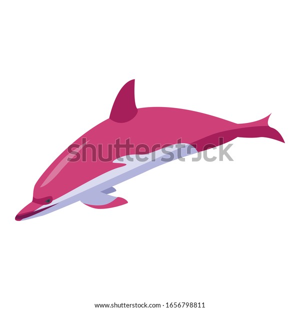 ピンクのイルカのアイコン 白い背景にウェブデザイン用のピンクのイルカのベクター画像アイコン のベクター画像素材 ロイヤリティフリー
