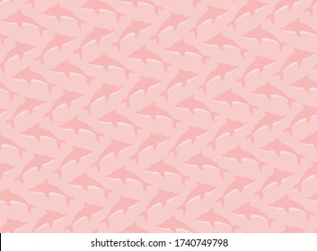 Pink dolphin seamless vector pattern