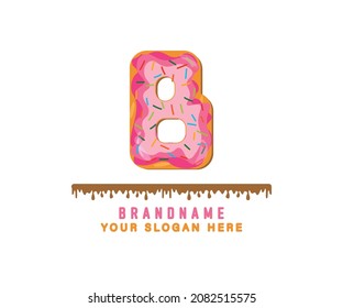 Pink Donut Bread Alphabet Letter B Stock Vector (Royalty Free ...