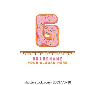 The pink donut bread alphabet with the letter G is suitable for logos, titles and headers